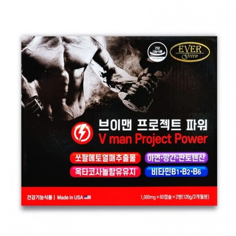 에버그린 브이맨 프로젝트 파워 쏘팔메토열매추출물 1000mg x 120캡슐