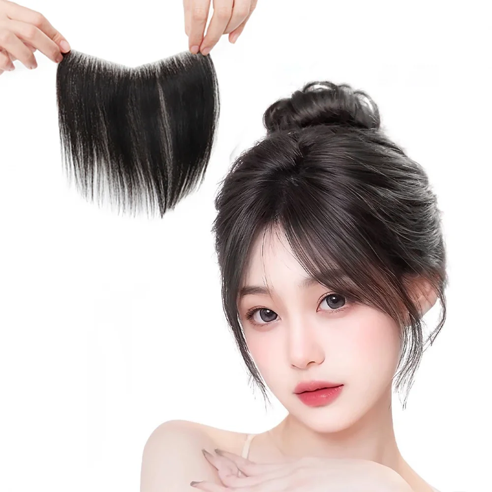 접착식 인모 헤어라인 부분가발(접착면4cm) 이마탈모