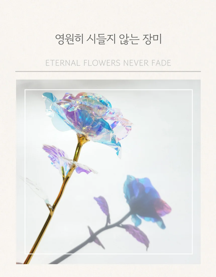 영원한 오로라 홀로그램 장미 조화 고급 인테리어 꽃 선물 기념일 추천 상세3