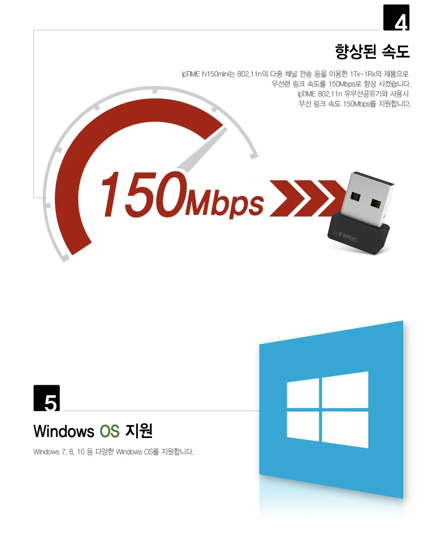 아이피 타임 노트북 수신기 usb 무선 랜 카드 미니 상세3
