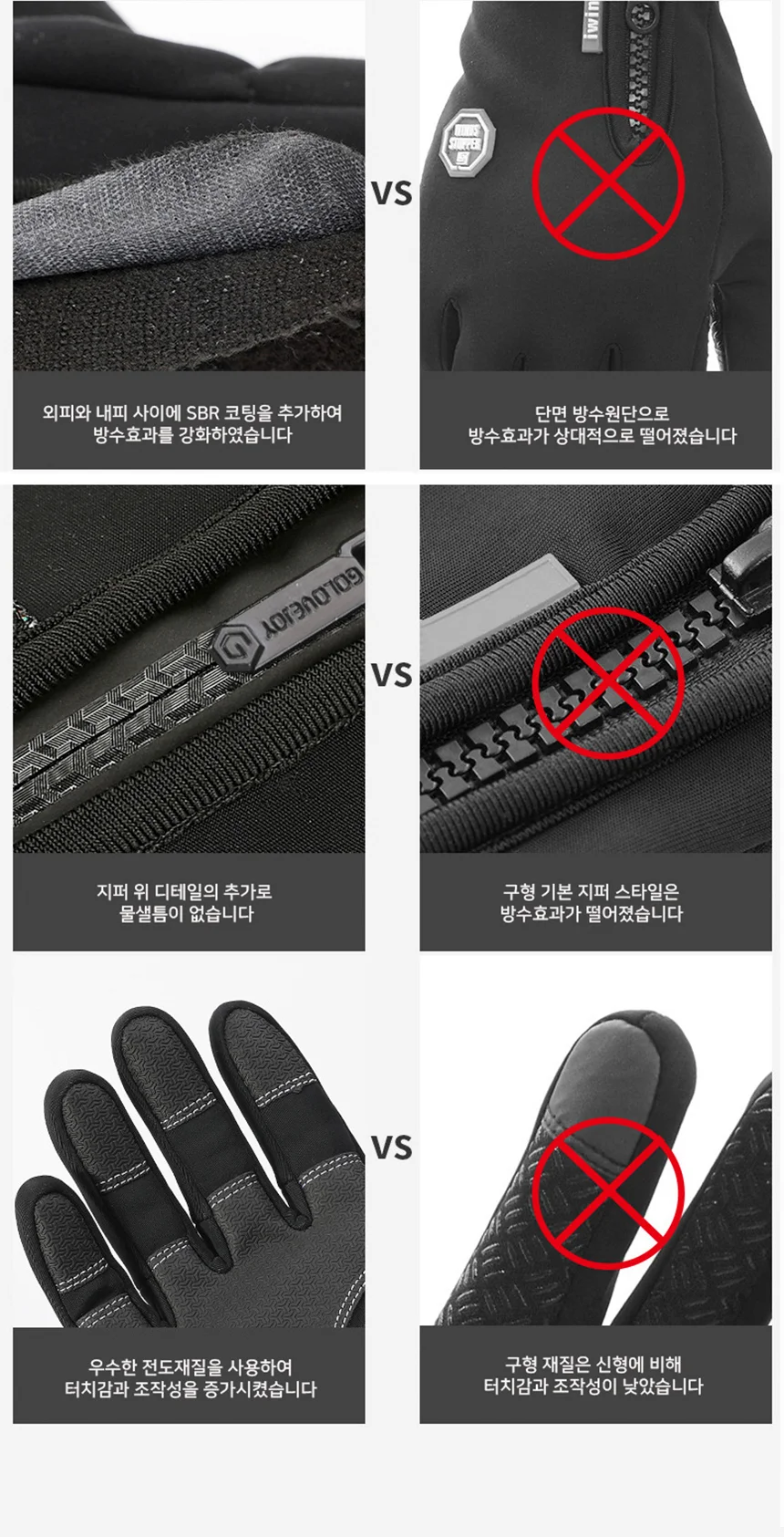 G2 스마트폰터치장갑 자전거 오토바이 방한 기모장갑 상세5