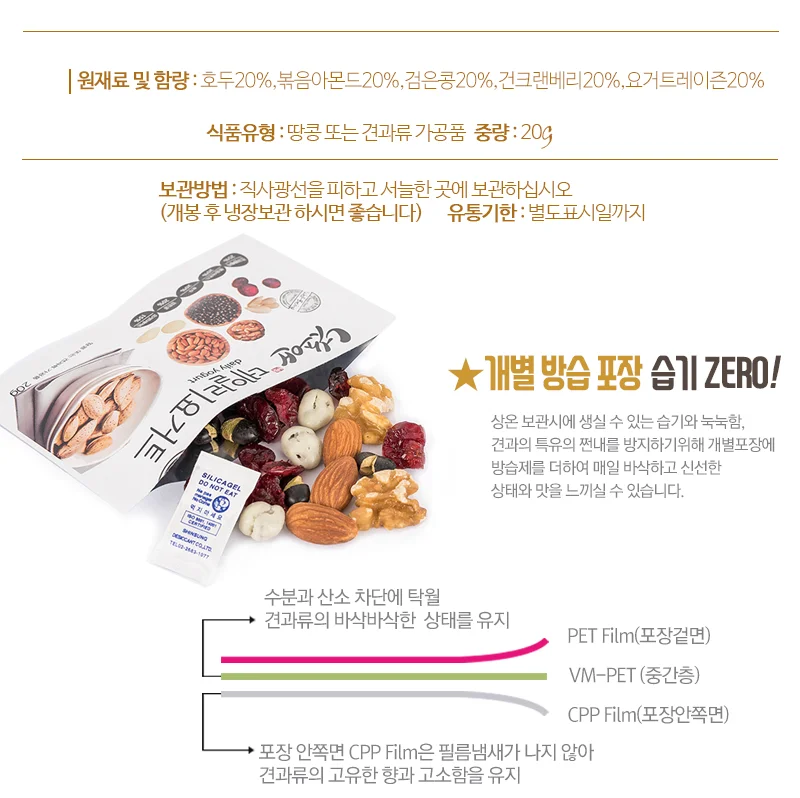 요거트혼합 견과류하루견과 넛츠앤 베리요거트 선물용견과류 선물 그래놀라 종합 몸에좋은 상세5