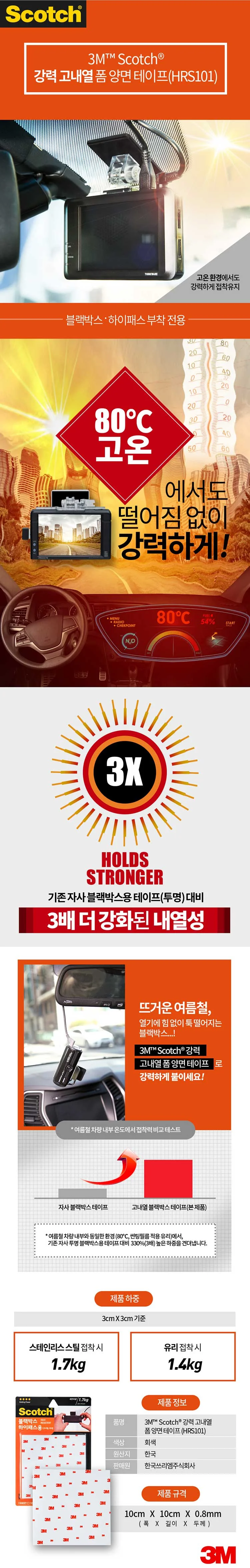 테이프 하이패스용 블랙박스테이프 차량용테이프 초강력테이프 상세1