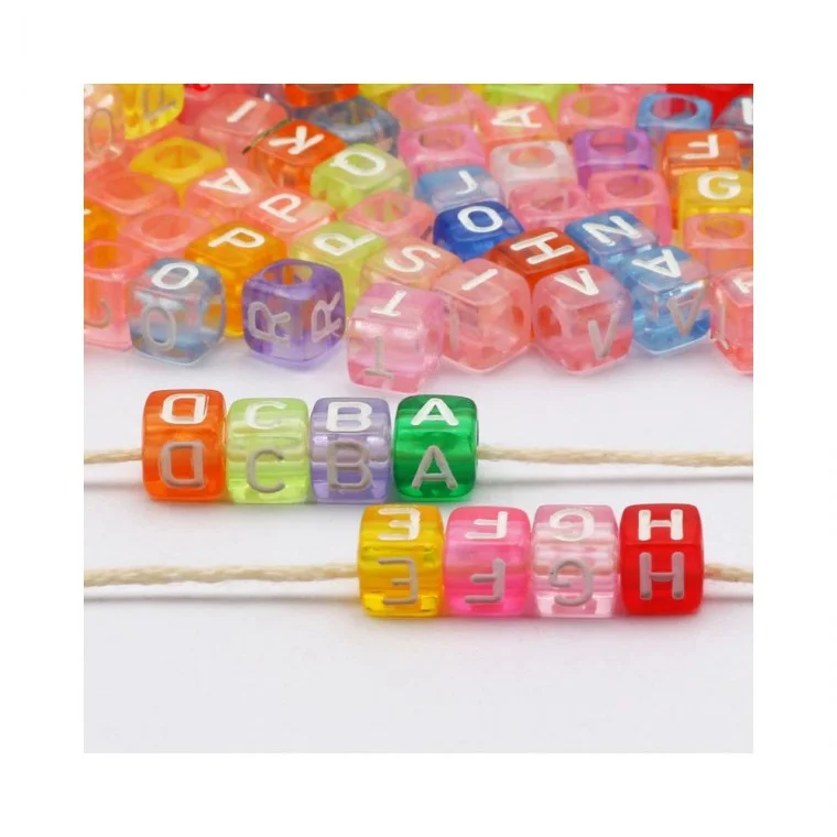 사각 반투명 비즈 100pcs