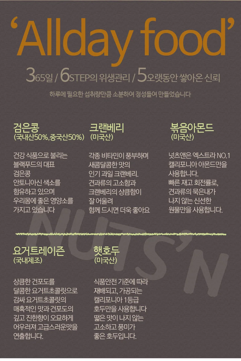 요거트혼합 견과류하루견과 넛츠앤 베리요거트 선물용견과류 선물 그래놀라 종합 몸에좋은 상세4