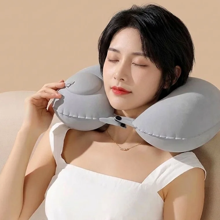 펌프 일체형 휴대용 목쿠션 여행용 에어쿠션 목베개