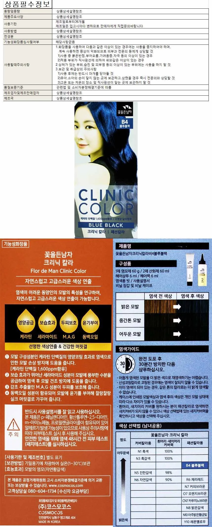 꽃을든남자클리닉칼라B4(블루블랙) 상세1
