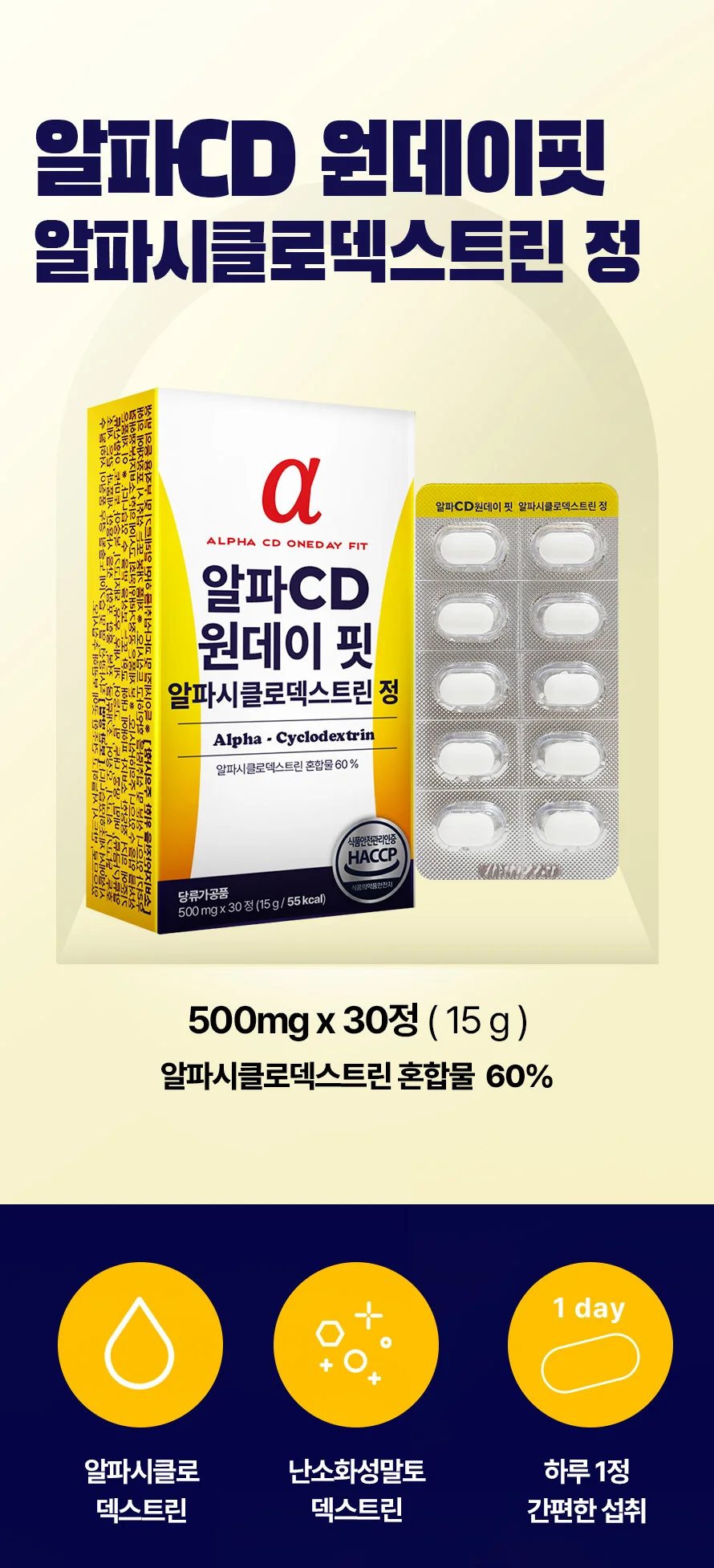 알파CD 원데이핏 알파시클로덱스트린 정 1박스 1개월분 상세1