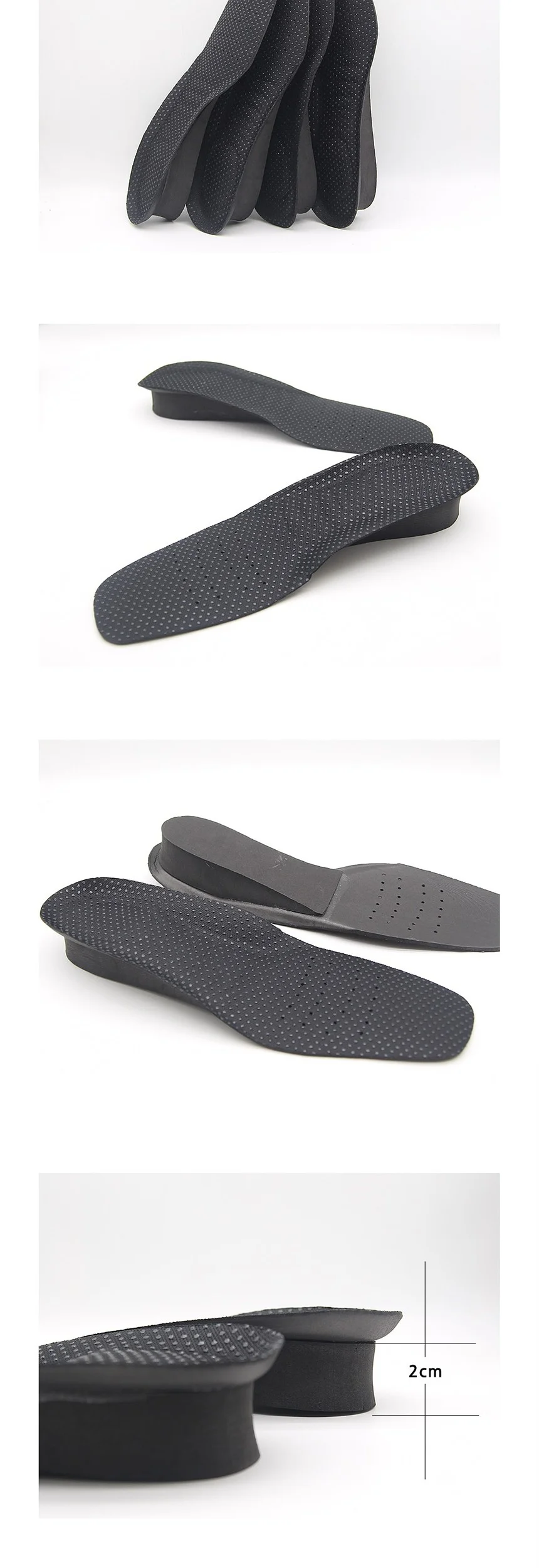 남성용 바이오키높이 깔창 2cm 검정 상세3