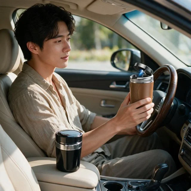 차량용 재떨이 거치형 담배꽁초 재털이 흡연실 차량내부 용품 실내 사무실