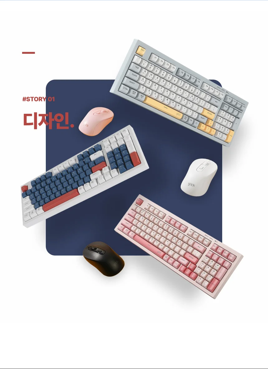 지클릭커 WMK90 사일런스 M 무소음 무선 98키 키보드 마우스 세트 상세3
