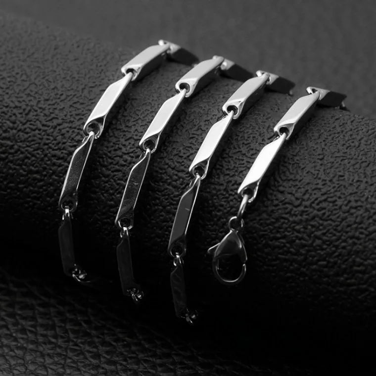 써지컬스틸 트위스트 대나무체인 목걸이(2mm)