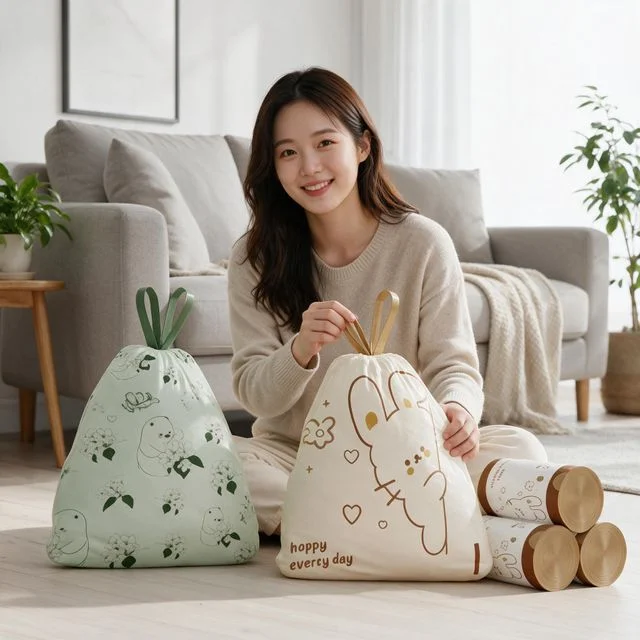 비닐봉투 손잡이 쓰레기봉투 캐릭터 정리봉투 차량용 수납 쓰레기 처리 25장