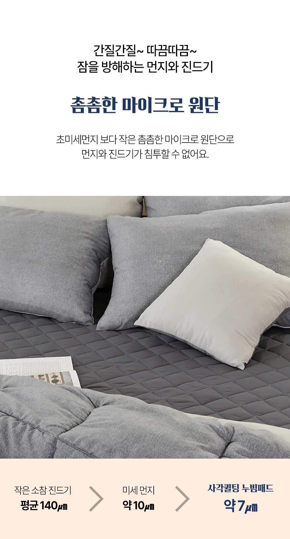 사각퀼팅 누빔패드/침대커버 패드 덮개 슈퍼싱글 퀸 상세5