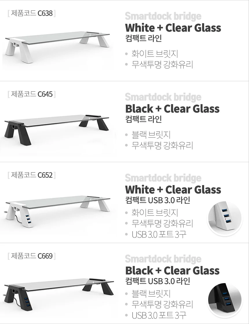 JB)스마트독 브릿지 컴팩트 USB3.0 화이트/투명 상세2