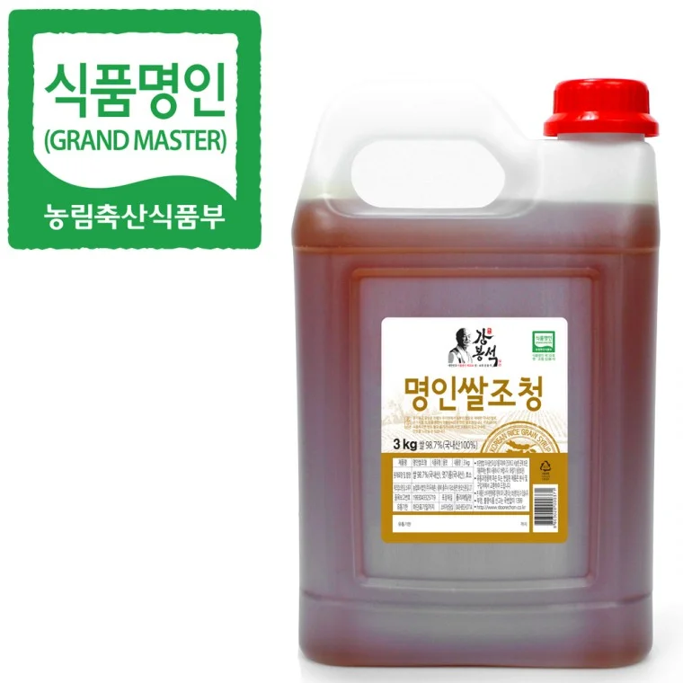 (강봉석조청) 명인 쌀조청 3kg/식품명인 강봉석/국내산 쌀