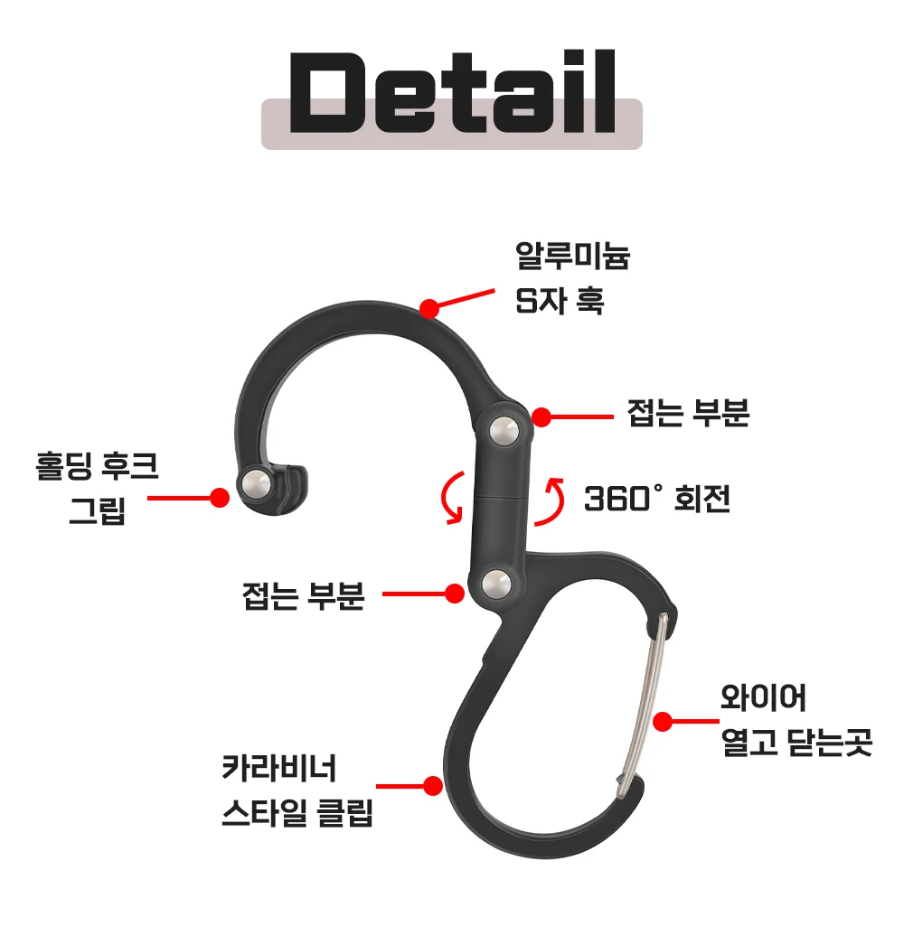 히어로클립 포켓훅 비너클립 카라비너 상세4