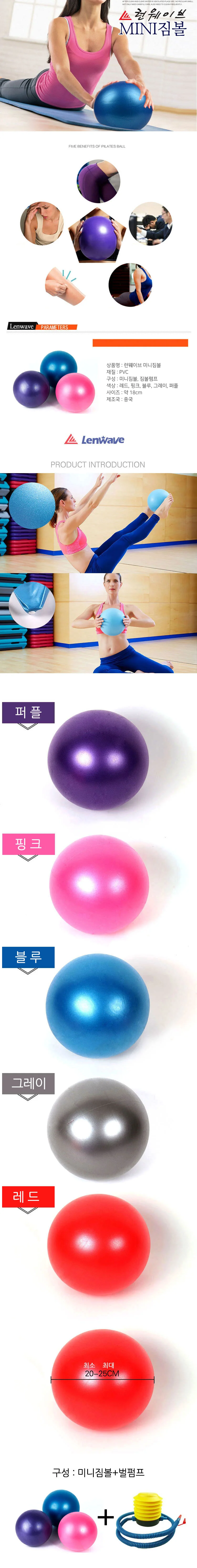 런웨이브 미니짐볼 펌프 세트 다이어트 운동 스트레칭 재활운동 상세2
