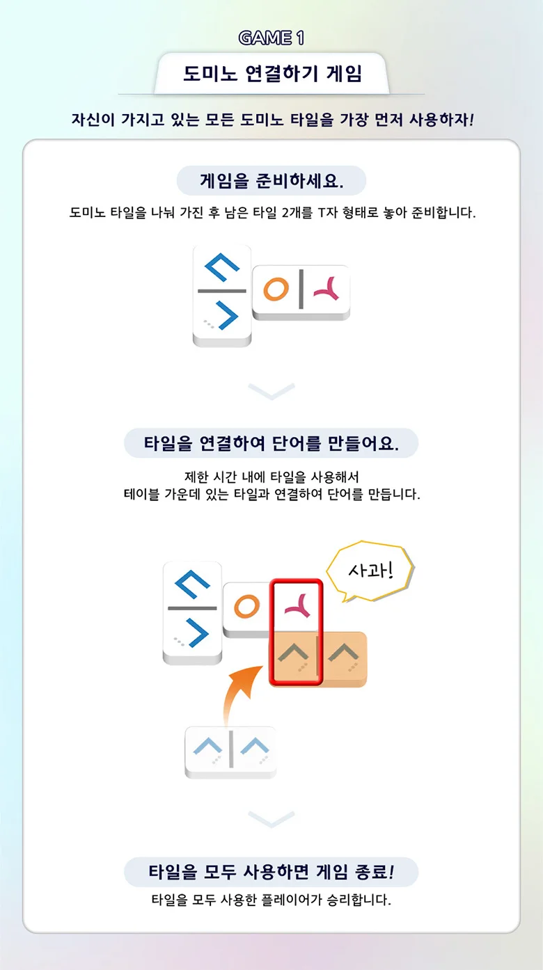 아카데미과학 초성 도미노 한글 공부 놀이 보드게임 상세4
