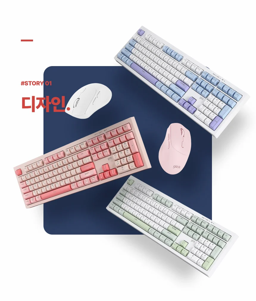 지클릭커 WMK50 사일런스 M 무소음 무선 108키 키보드 마우스 세트 상세3