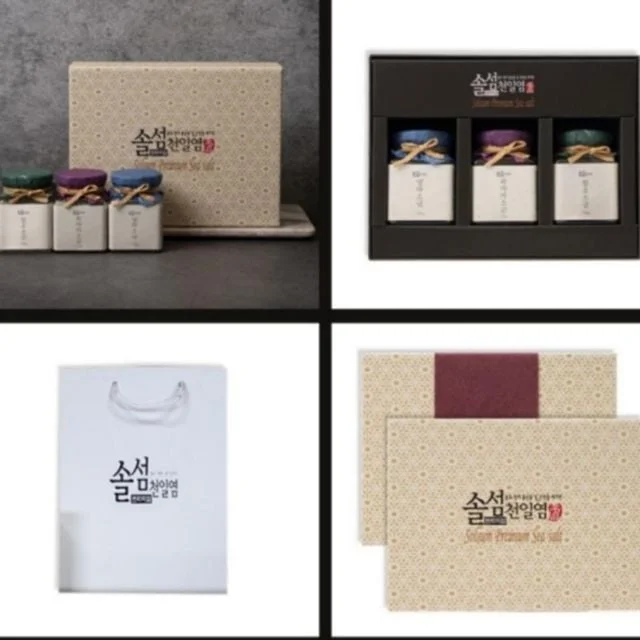 국내산 신안 천일염 3종 선물세트 4개 gift set