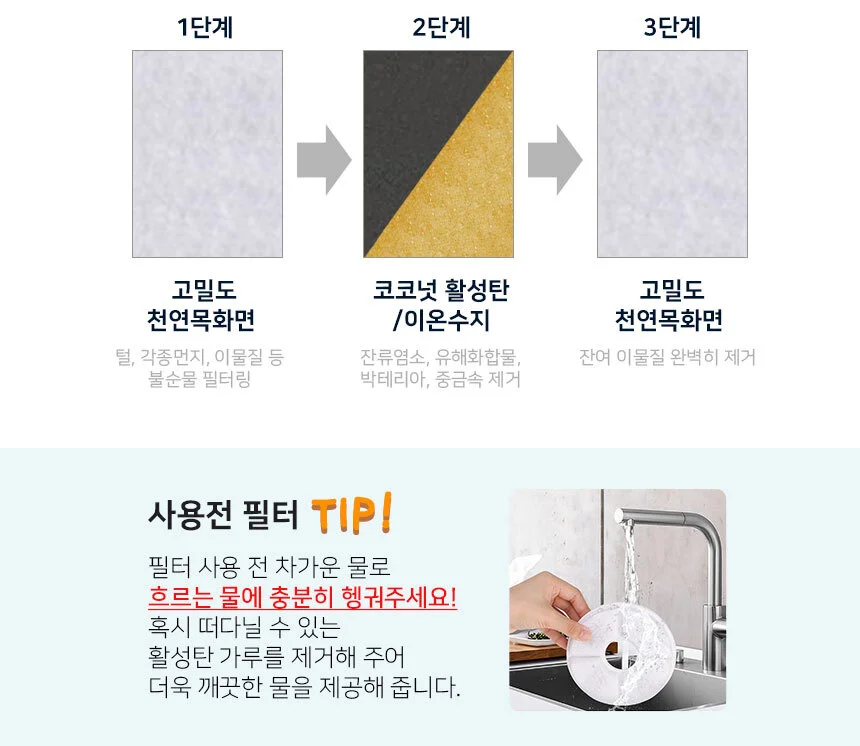 고양이 강아지 사각 정수기 리필필터 자동 급수기 4개입 상세5