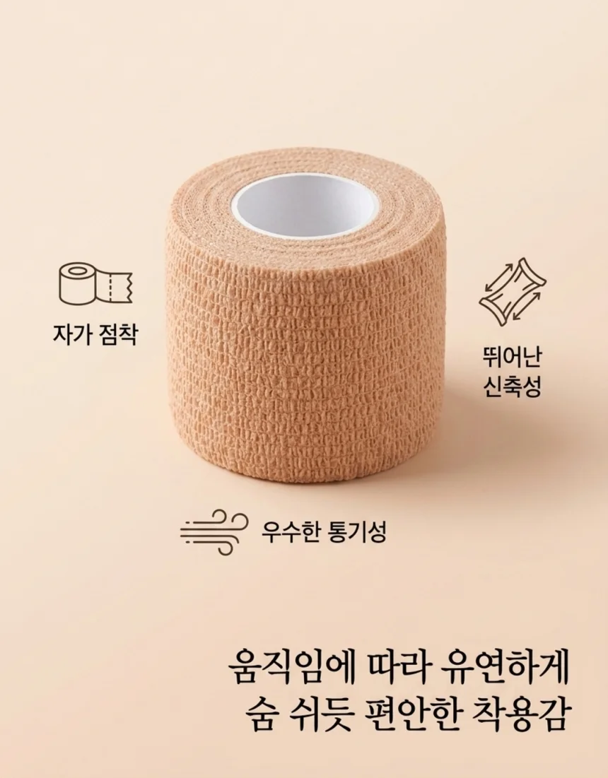 자가점착 탄력밴드 스포츠 테이프 블랙 스킨 2.5cm 5cm 상세2