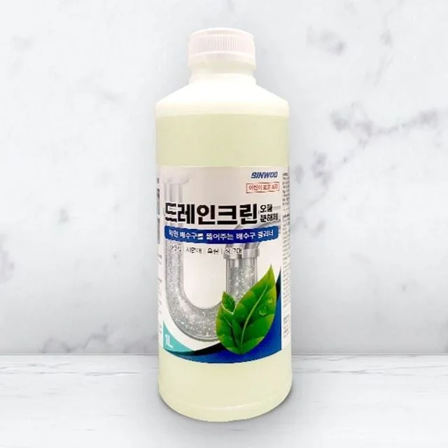 드레인크린 오물분해제 배수구 클리너 싱크대 세면대 하수구 막힘 뚫어뻥 세정제 1L 1개