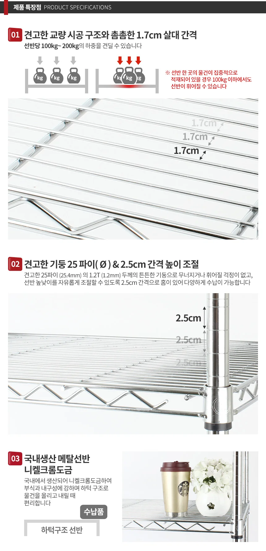450x1200x1500 4단 업소용선반 식당 대형 냉장고정리 상세2