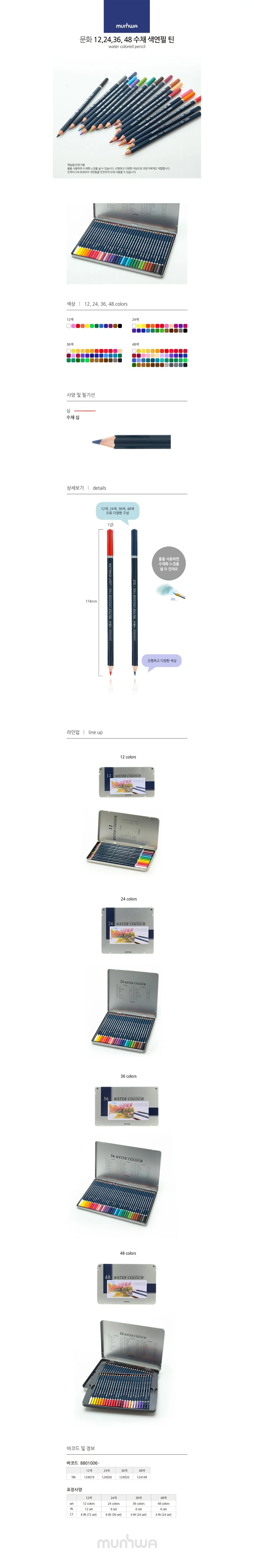 48색 수채화 틴케이스 그림그리기 색칠공부 수채화도구 상세1